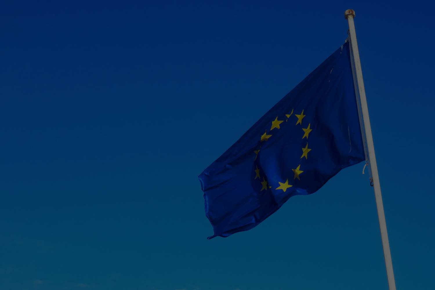 European Union flag on a flag post
