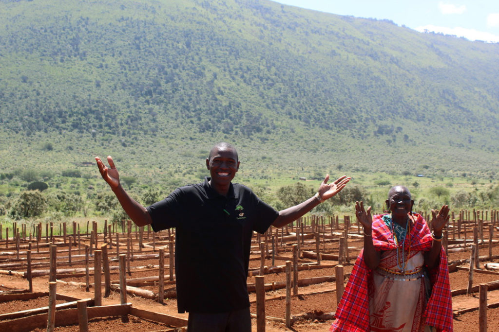 Local community at planting site in Kenya